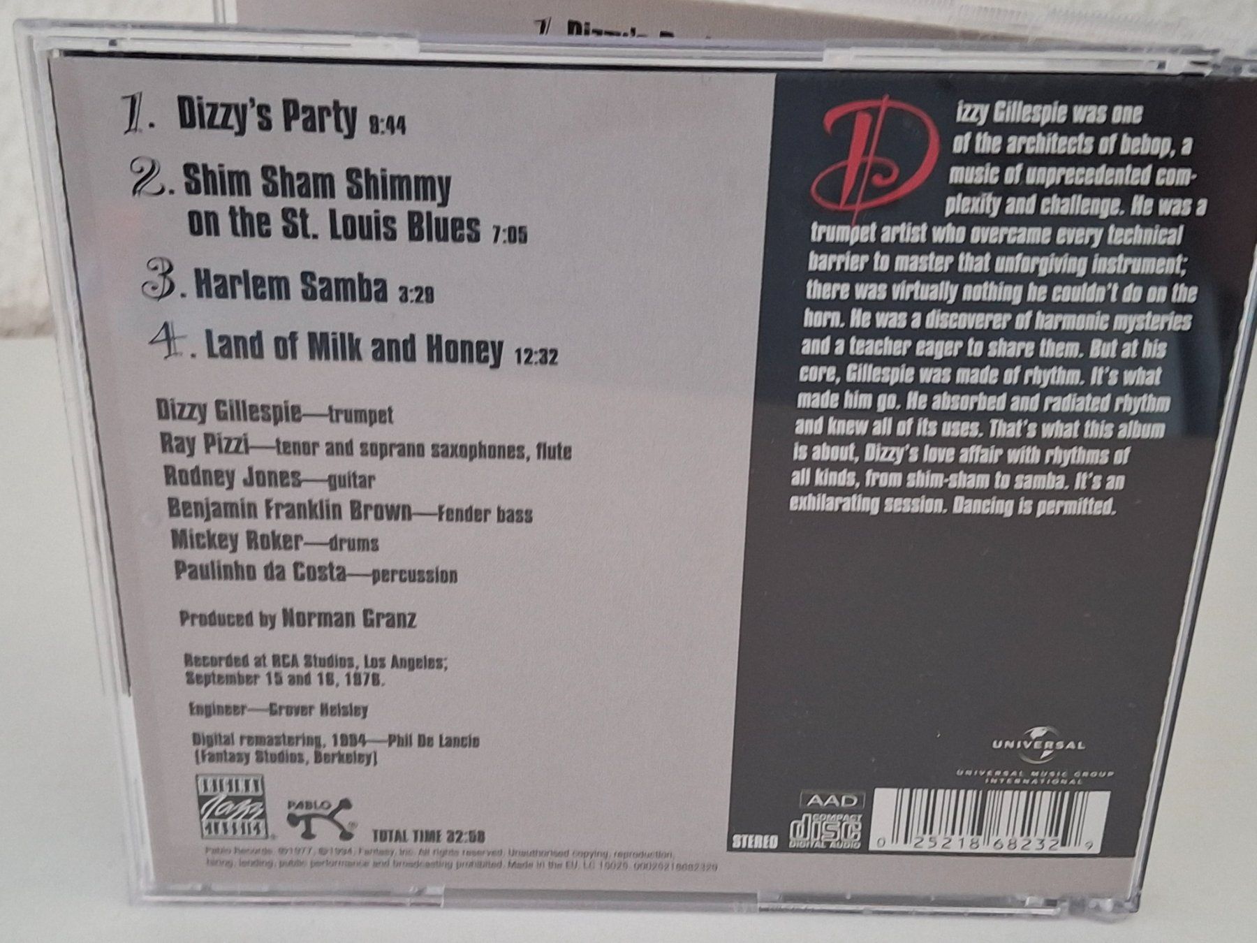 CD: CD Dizzy Gillespie - Dizzy's Party  Top Jazz – Usato da Aarberg venduto da Jackup1 1