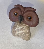 Eule Figur ist Naturstein Handgemacht einzigartig