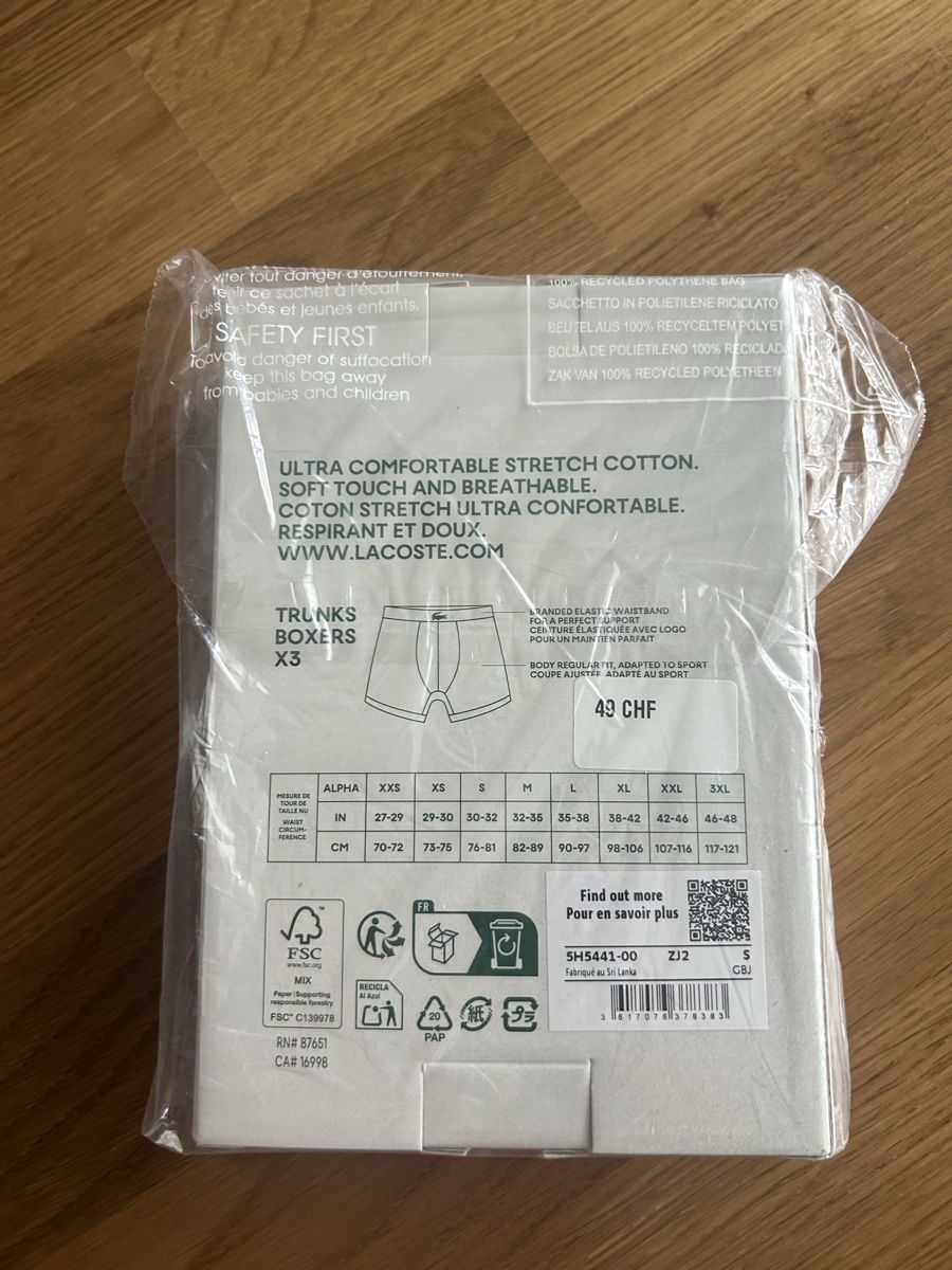 Lacoste Biancheria intima: Lacoste boxershorts - neu, Gr. S – Nuovo e nell'imballaggio originale da Zürich venduto da mar_bf5v 1