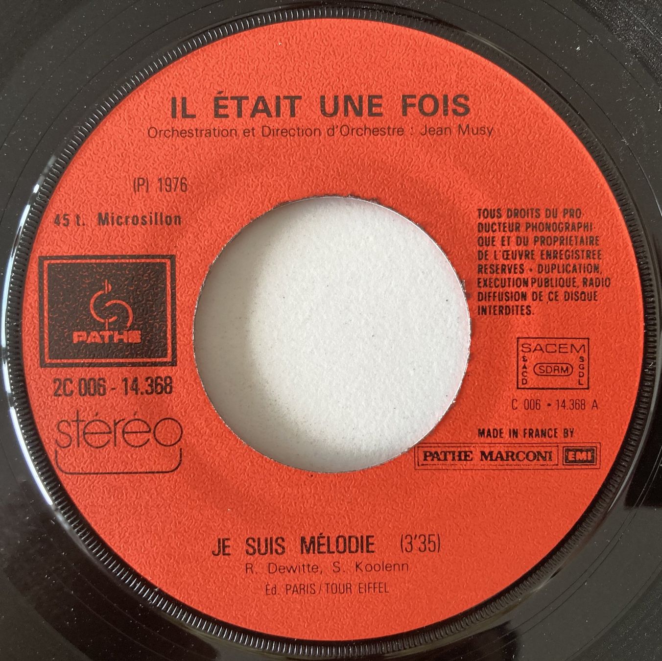 Dischi in vinile: IL ETAIT UNE FOIS - JE SUIS MELODIE – Usato da Bottens venduto da hotter-than-hell 2