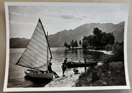 Ascona, Sulla spiagga, Segelschiff, Foto Pancaldi