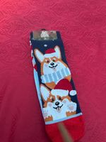 2 x Kinder Socken mit Hund Weihnachten 36-41 NEU