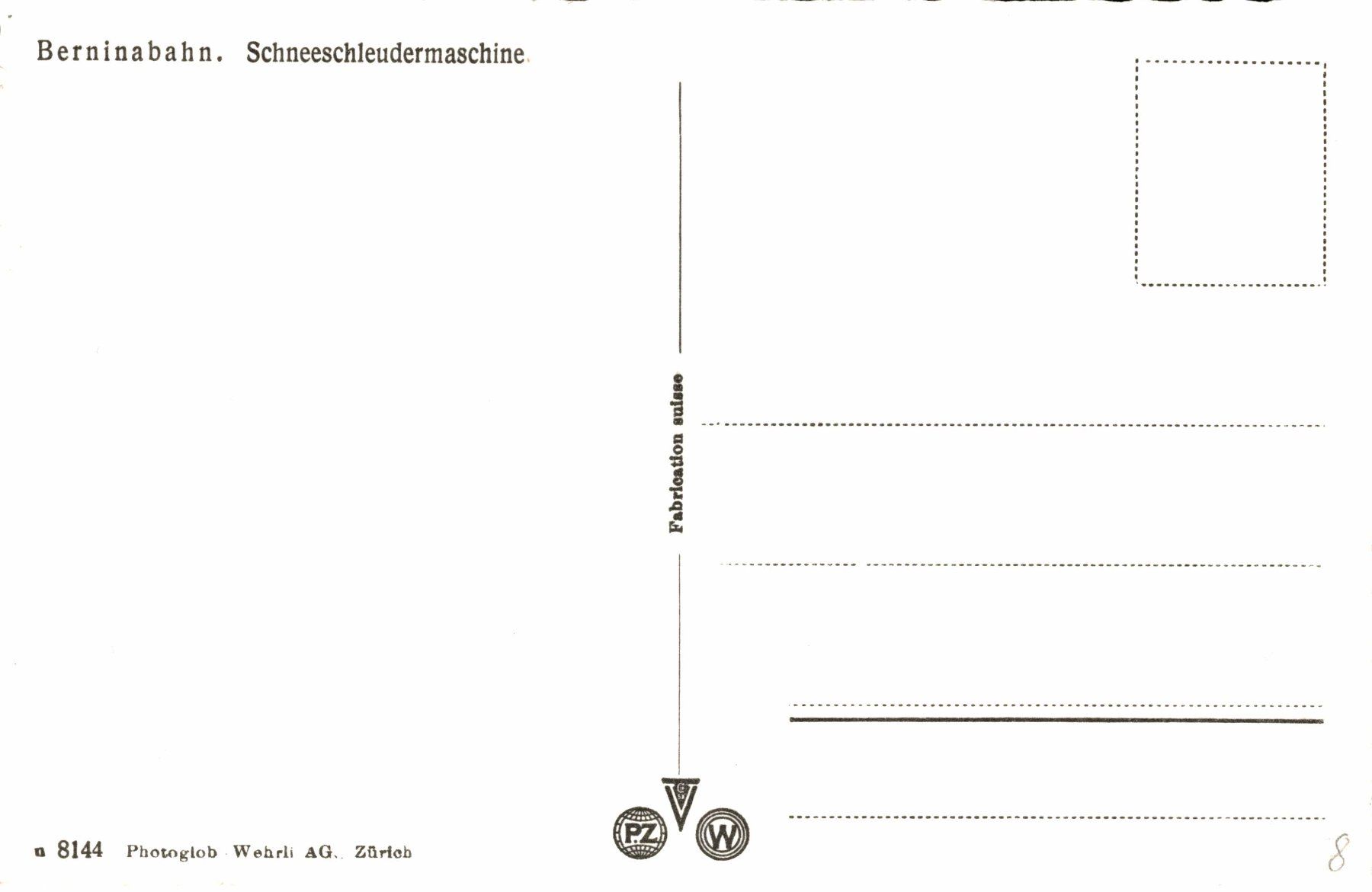 Cartoline postali: Berninabahn. Schneeschleudermaschine – Usato da Bronschhofen venduto da Astore 1