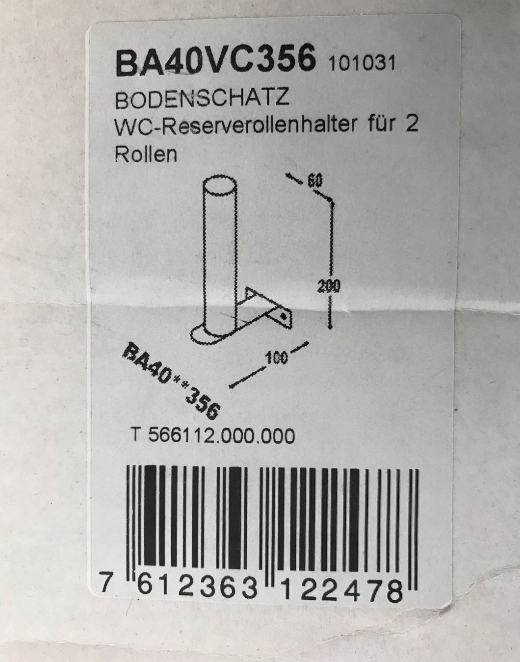 WC: WC-Rollenhalter, Bodenschatz – Nuovo e nell'imballaggio originale da winterthur venduto da Grami1 4