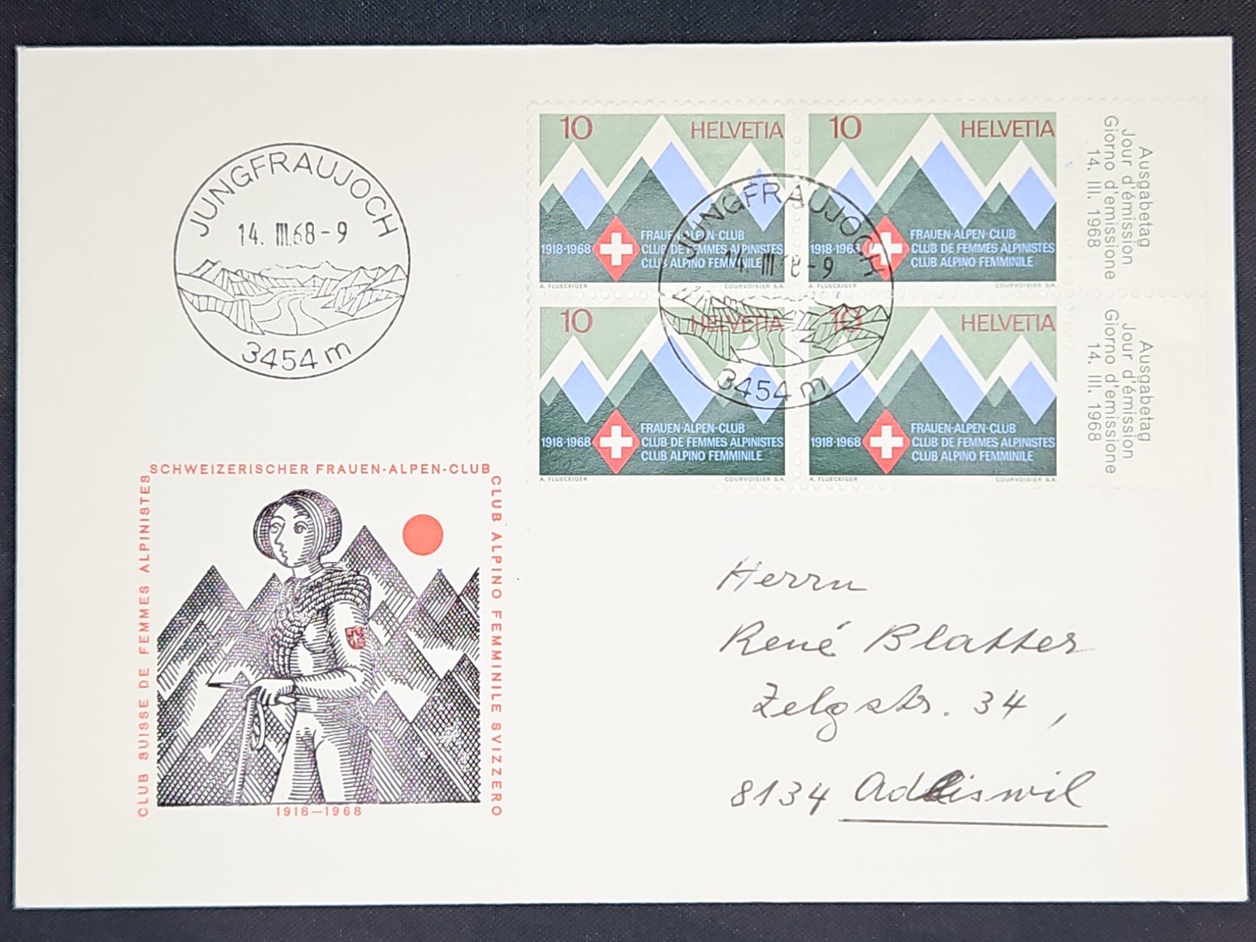 Tutti i francobolli: CL08 Enveloppe + Timbre Suisse 1968 – Usato da Cousset venduto da Patrick_Collections