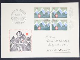 CL08 Enveloppe + Timbre Suisse 1968
