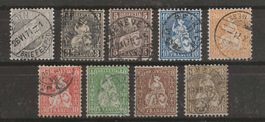 1862 : Sitzende Helvetia Nr. 28 - 36 : KP 810.--