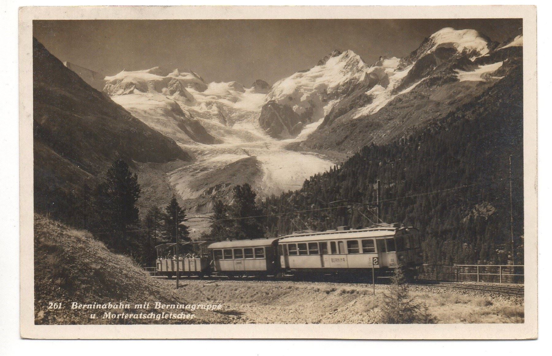 Cartes postales: BERNINABAHN mit Berninagruppe – D'occasion à Jona par philajona