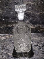 Vintage Kristallglas Whisky-Karaffe mit Stöpsel, Bohemia,Top