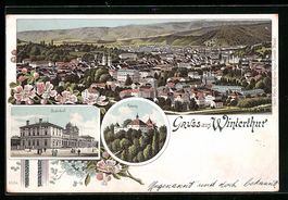 Litho Winterthur, Ortsansicht, Bahnhof u