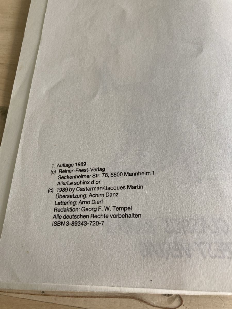Fumetti: Alix Die goldene Sphinx – Nuovo (secondo la descrizione) da Zürich venduto da msxmsx 2
