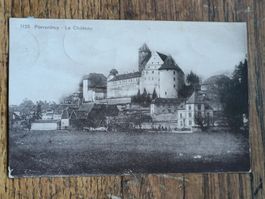 Alte PK / Porrentruy - Le Chateau Gelaufen 1917