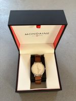 Mondaine Helvetica No1 Regular 40mm braunes Leder mit Box
