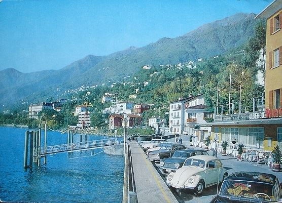 Cartoline postali: BRISSAGO Albergo Mirto, Auto, VW-Käfer – Usato da Jona venduto da philajona