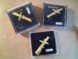 3 verschiedene Kravatten-klammern Pilatus Flugzeuge in Box