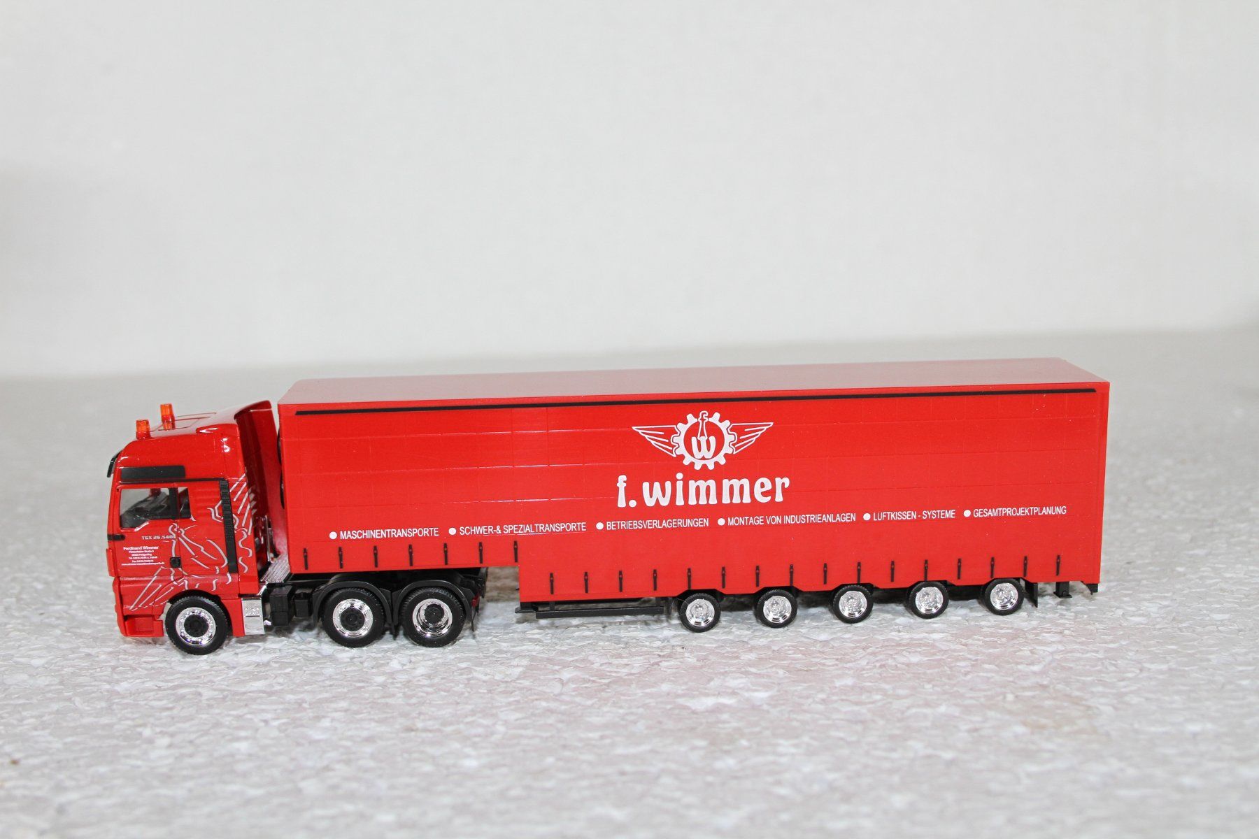 Herpa Modellini d'auto: Herpa MAN Sattelzug Schwerlastzug Wimmer – Usato da Triesen venduto da gleis8 1