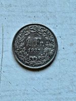 Schweizer 1 Fr. Münze, Jahrgang 1937, schönes Sammlerstück