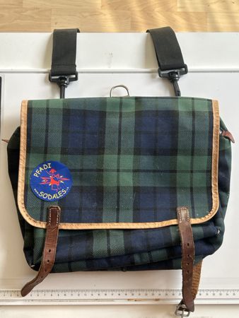 Tasche kariert mit Lederbesatz (I31)