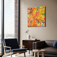 Abstraktes Kunstwerk, ein Blickfang Unikat 100x100 cm