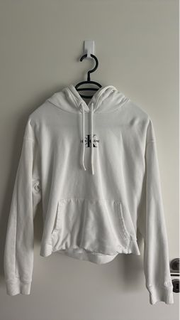 Weisser Calvin Klein Crop Kapuzenpullover - Grösse M