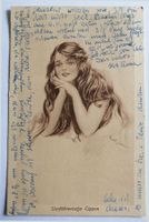AK Postkarte mit Zeichnung Verführerische Lippen 1960