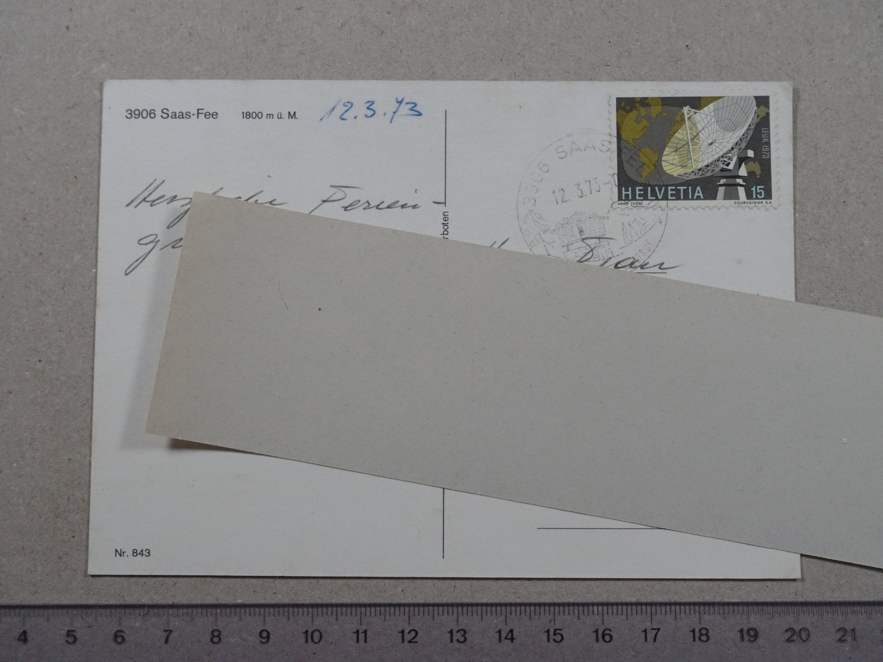 Cartoline postali: Saas-Fee, 1973 – Usato da Lenzburg venduto da fh1 1