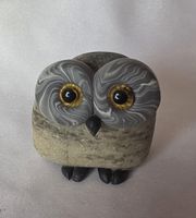 Eule Figur Naturstein Handgemacht siehe Foto 