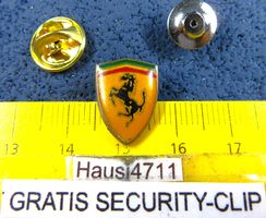 FERRARI AUTO LOGO SCHMUCK-PIN GLASIERT KLEIN m.SECURITYCLIP