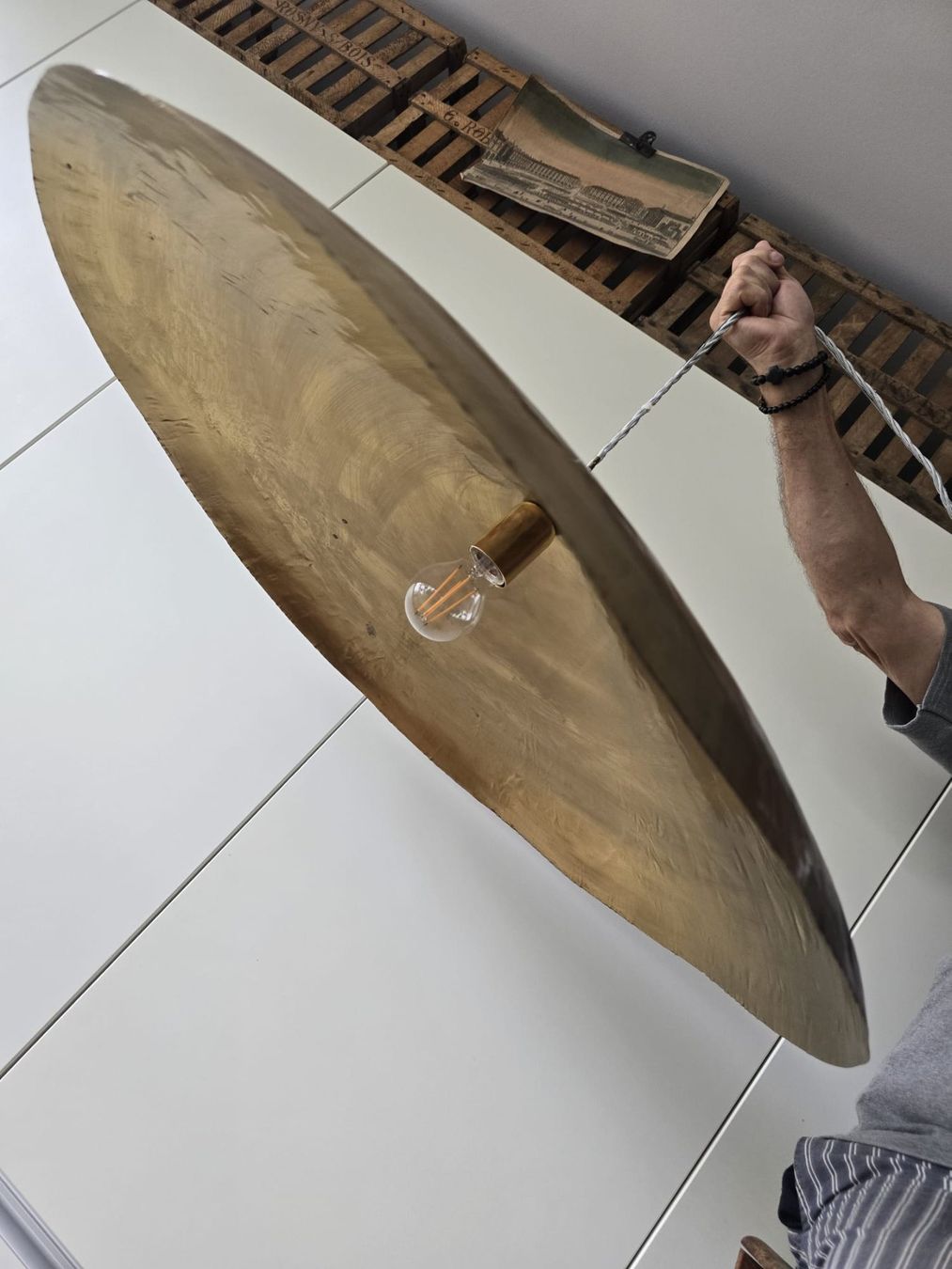 Gervasoni Kronleuchter & Deckenlampen: Hängelampe Gervasoni Brass – Gebraucht aus Widnau von Carlos_34 1