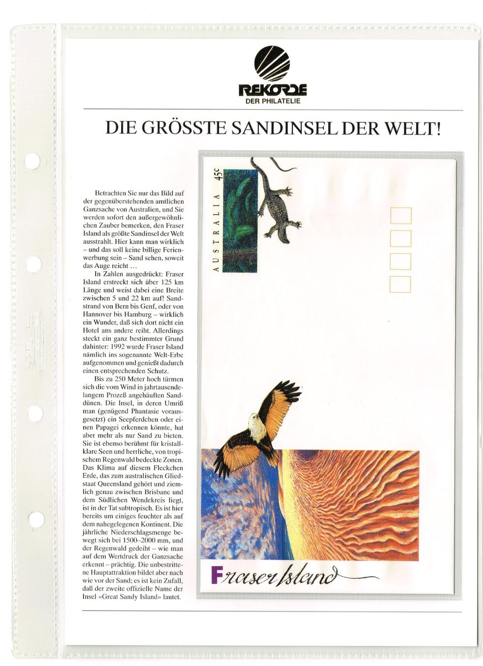 Alle Briefmarken: Die Grösste Sandinsel der Welt – Gebraucht aus Hombrechtikon von Fraese01