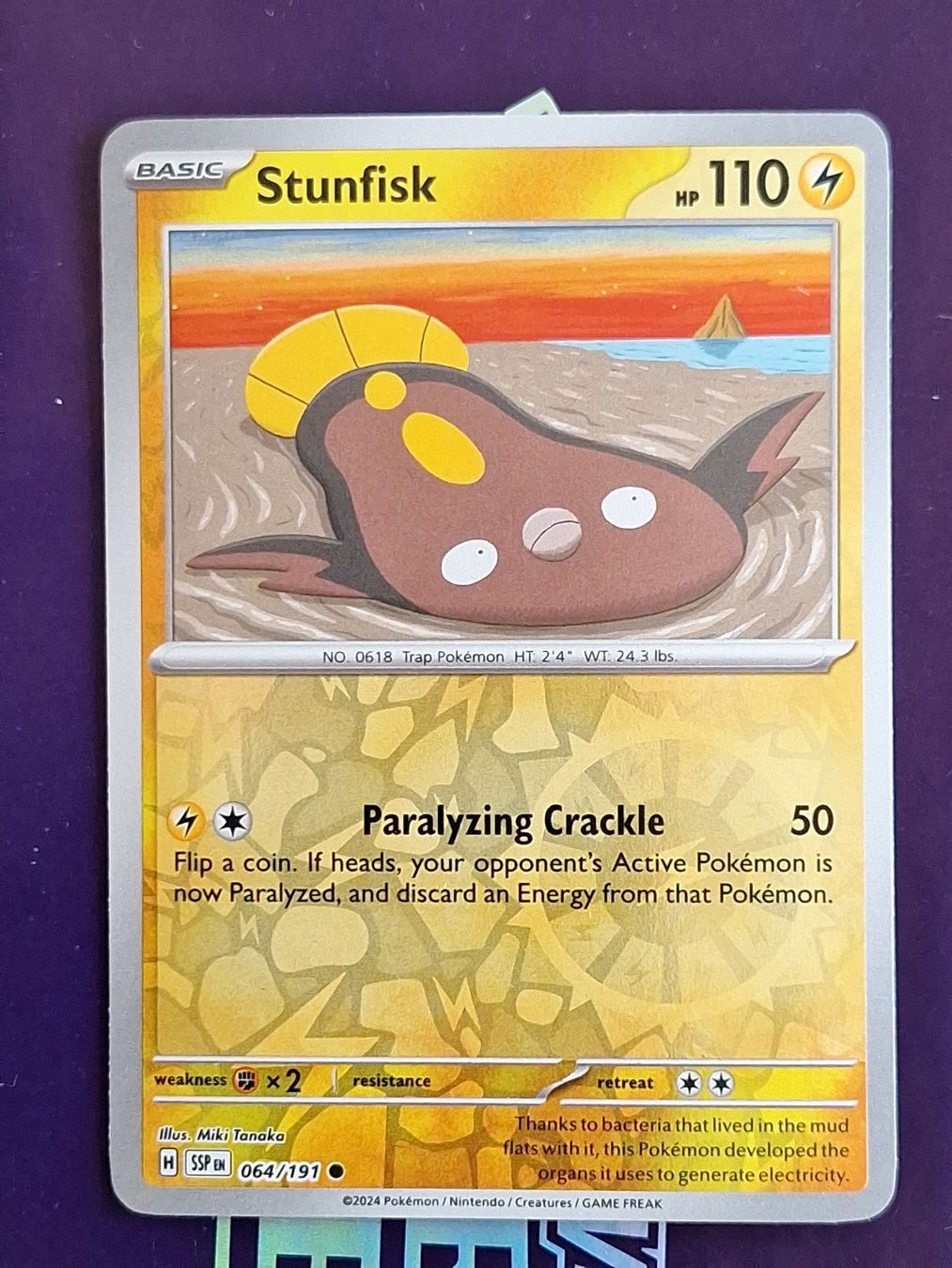 Pokémon Cartes à collectionner: Stunfisk - Reverse Holo - Pokemon Surging Sparks – D'occasion à Altstätten SG par GGsGameshop
