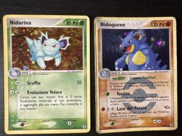 Nidorina & Nidoqueen Ex FireRed&Leafgreen holo reverse 