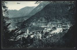AK Chur, Ortsansicht vom Berghang aus