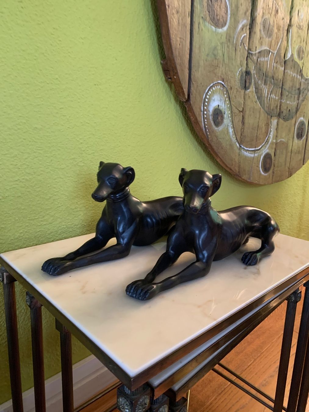 Statuette: Pair Bronze Greyhound -Bronze Windhunde -Lévriers en bronze – Usato da Zürich venduto da ZHtobi 4
