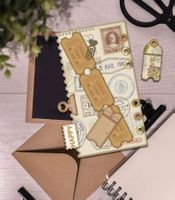 Neues Stanzschablonen-Set Label, Etiketten, Mixed Media
