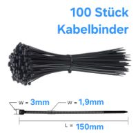 100 Stück Kabelbinder 150mm x 3mm (fabrikneu) Cable ties