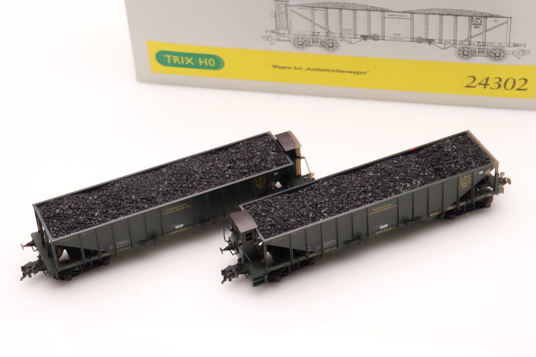 Trix Modellini di ferrovie: Trix 24302 Wagen-Set Kohlentricherwagen DC, H0 – Usato da Ried (Muotathal) venduto da Modellbahn.swiss 2