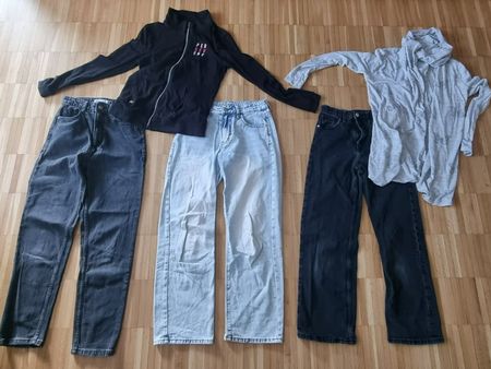 Paket: 3 Paar Jeans/Hosen, Shirt, Jäggli, Pyjama etc.- Gr.36