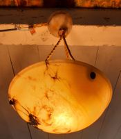 Antike Jugendstil Art Deco Alabaster Deckenlampe