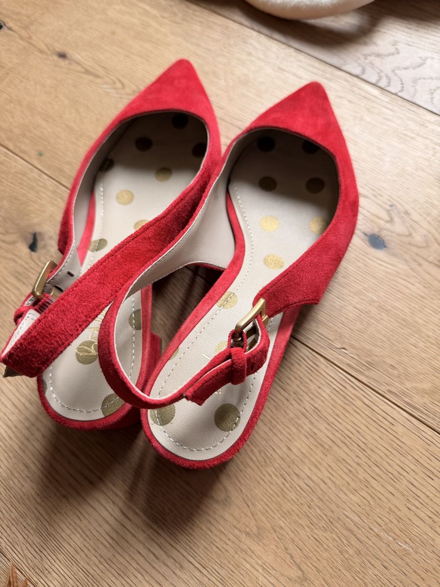 Damenschuhe: Boden Red Suede Slingback Block Heels, Size 37 EU Nice! – Neu (gemäss Beschreibung) aus Männedorf von iza04 1