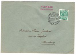 Lettre de Yverdon BPA A45 pour Montreux le 14.VI.37