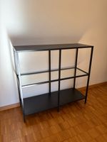 Regal Metallrahmen schwarz mit Glasböden (Vittsjö Ikea)