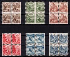 1948 Landschaftsbilder Nr. 284-290, 4er-Blocks **, SBK 240.-