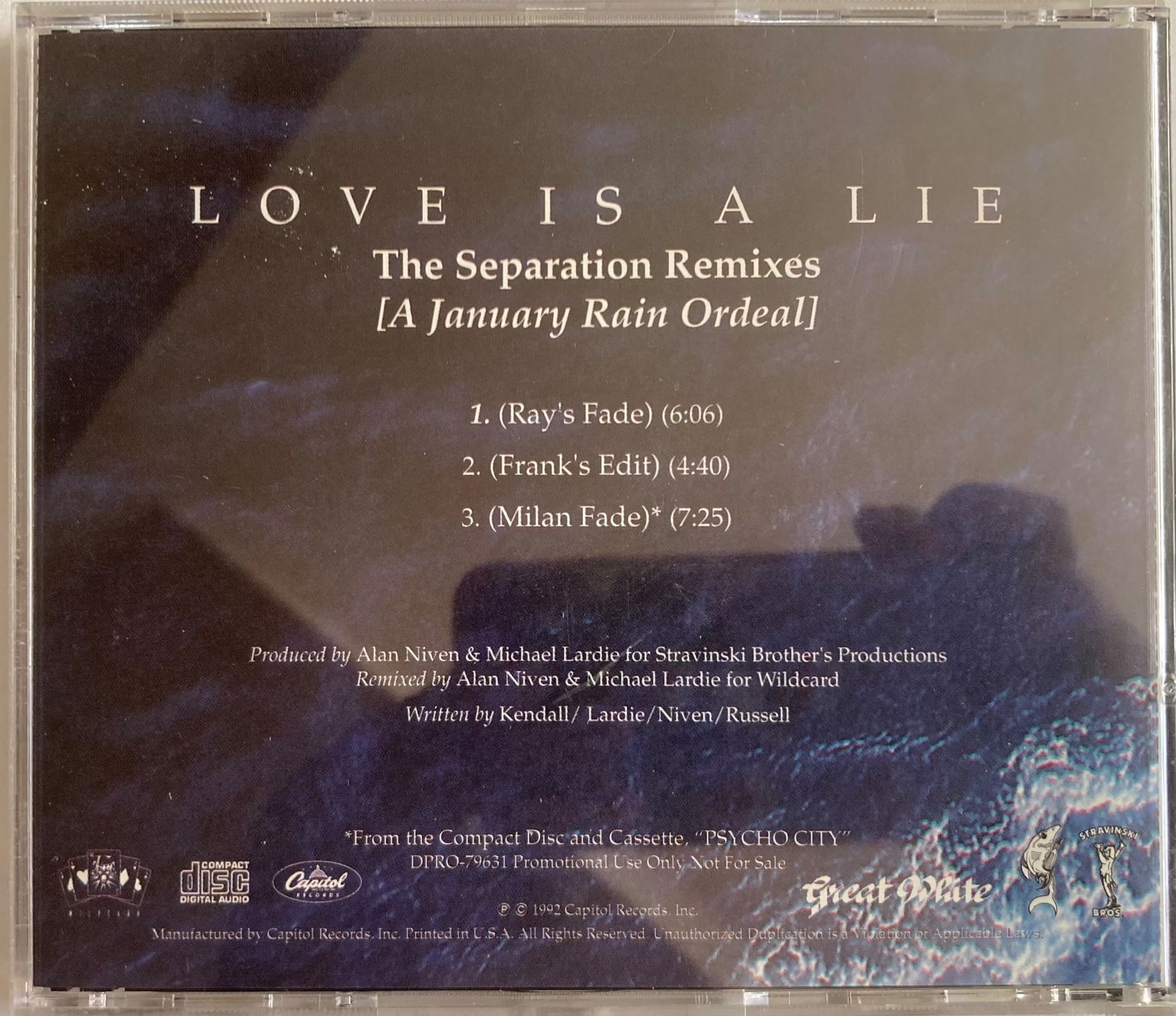 CD: GREAT WHITE - LOVE IS A LIE – Usato da Poliez-Pittet venduto da Newtown-Records 1
