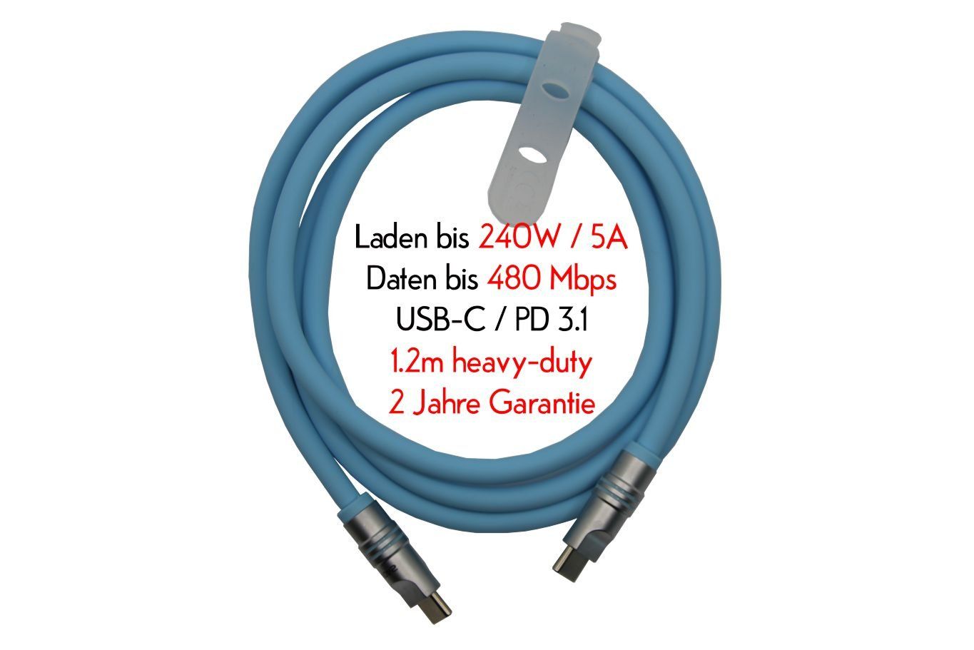 Cavi: USB-C Schnelladekabel + Datenfunktion, 2m, Silikon, Neuware – Nuovo e nell'imballaggio originale da Gampelen venduto da schlosz_alexander