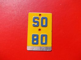 Velonummer/Mofanummer/Töfflinummer SO 80