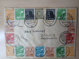 Deutscher Brief mit Briefmarken, Stuttgart 1948, Selten!