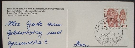 Ansichtskarten: KANDERSTEG Hotel Blümlisalp – Gebraucht aus Jona von philajona 1
