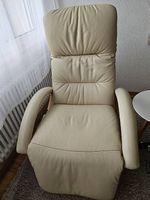 Relaxsessel elektrisch Leder Beige
