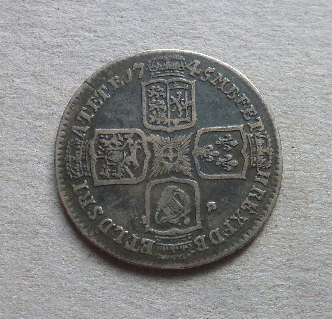 Tutti le monete: England ++ 1 Shilling 1745, gute Erhaltung – Usato da Walkringen venduto da Casablanca777 1